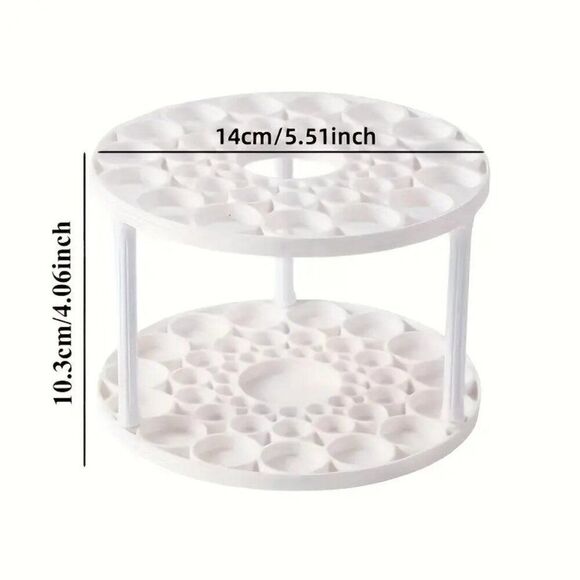 360° Rotating White Desk Organizer - Space-Saving Storage Art and Makeup - Picture 3 of 3